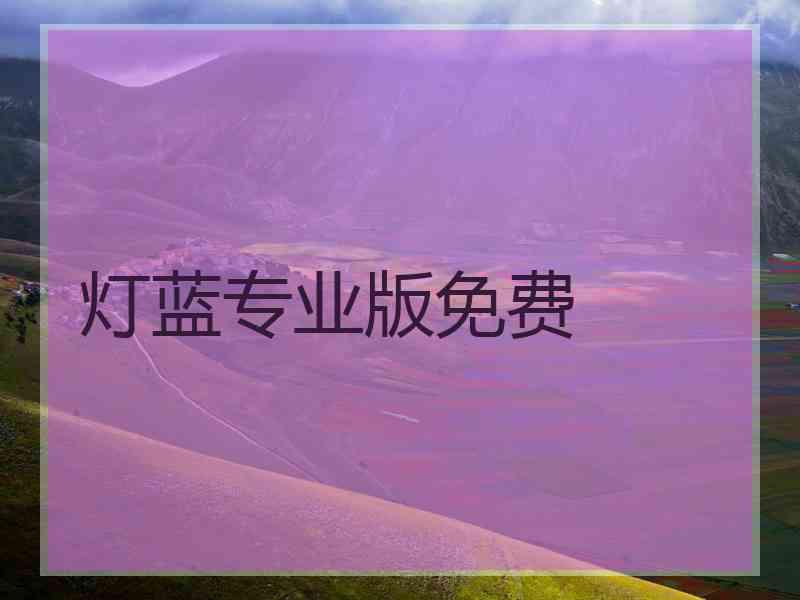 灯蓝专业版免费