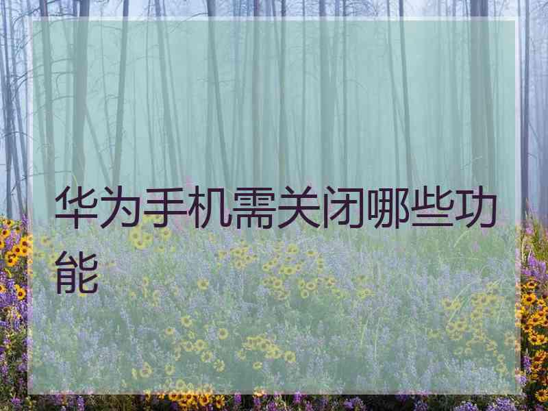 华为手机需关闭哪些功能
