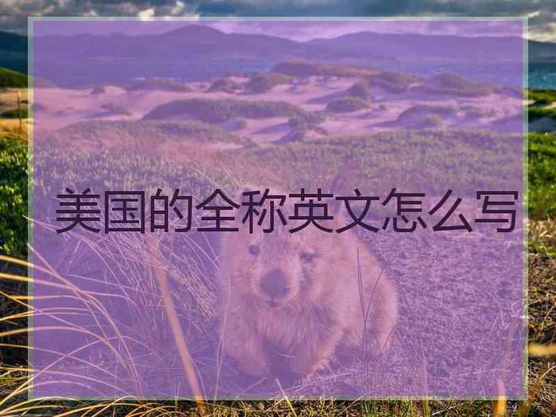 美国的全称英文怎么写