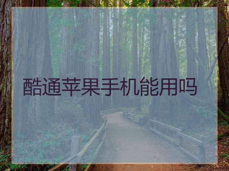 酷通苹果手机能用吗
