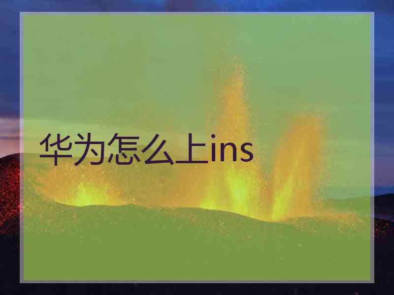 华为怎么上ins
