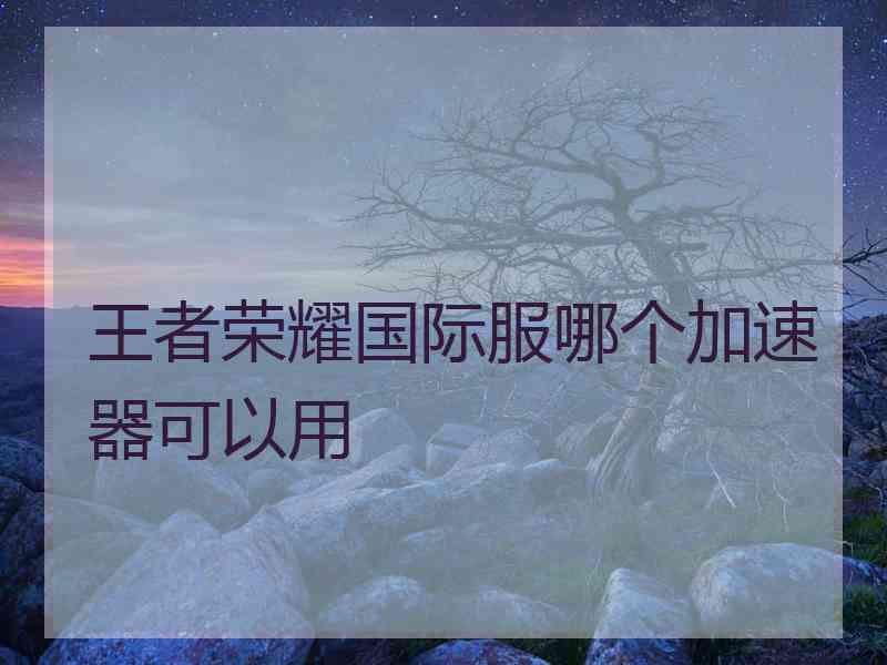 王者荣耀国际服哪个加速器可以用