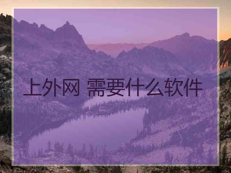 上外网 需要什么软件
