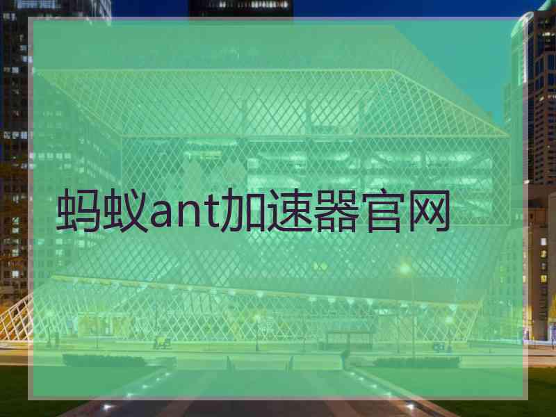 蚂蚁ant加速器官网