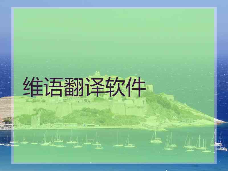 维语翻译软件