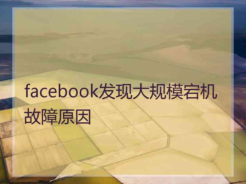 facebook发现大规模宕机故障原因