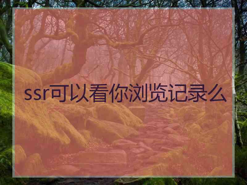 ssr可以看你浏览记录么