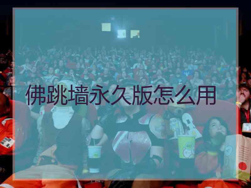 佛跳墙永久版怎么用