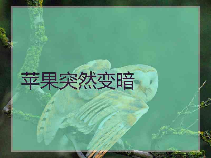 苹果突然变暗