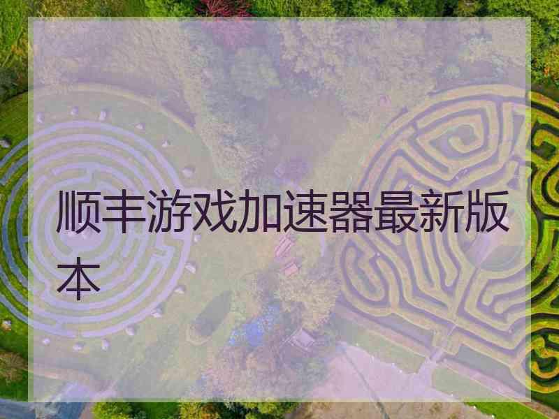 顺丰游戏加速器最新版本
