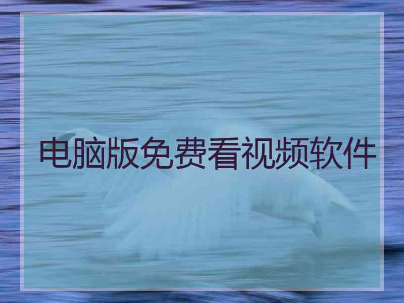 电脑版免费看视频软件