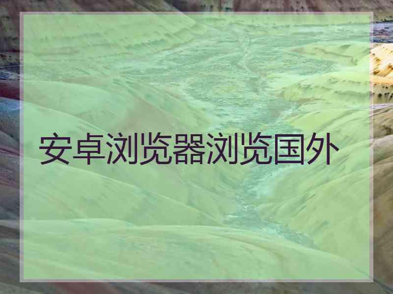 安卓浏览器浏览国外