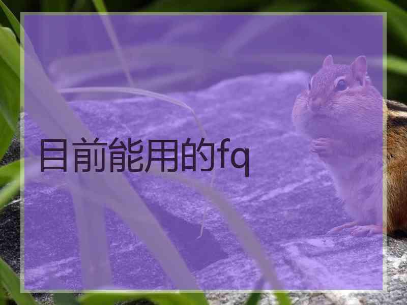 目前能用的fq