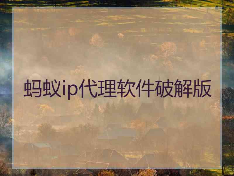 蚂蚁ip代理软件破解版