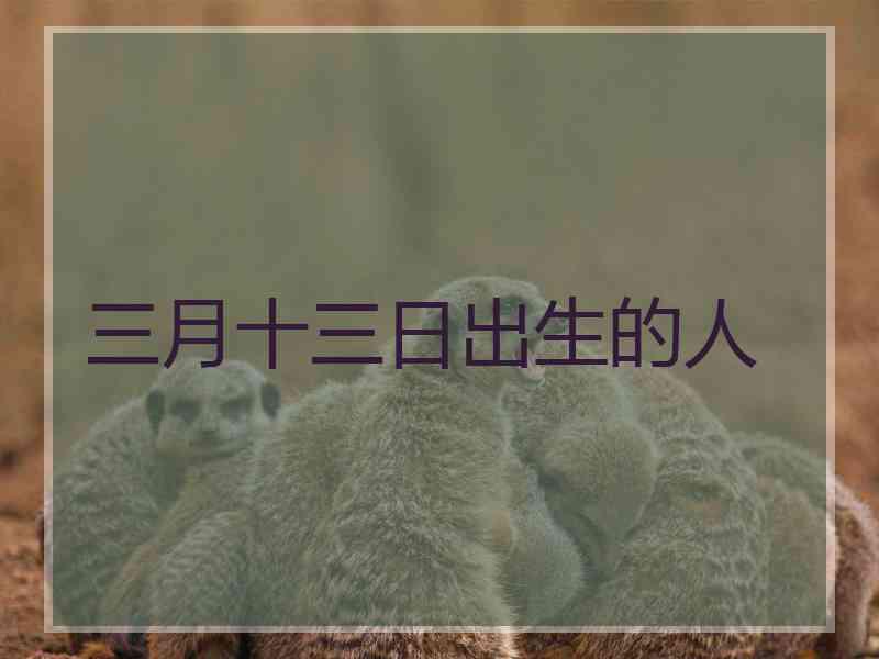 三月十三日出生的人