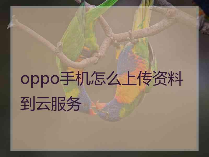 oppo手机怎么上传资料到云服务