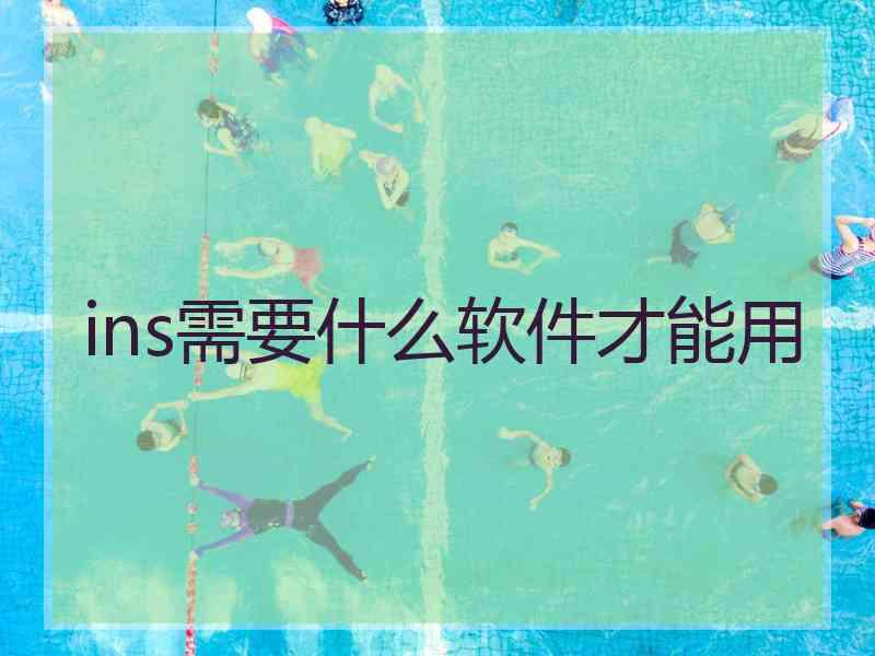 ins需要什么软件才能用