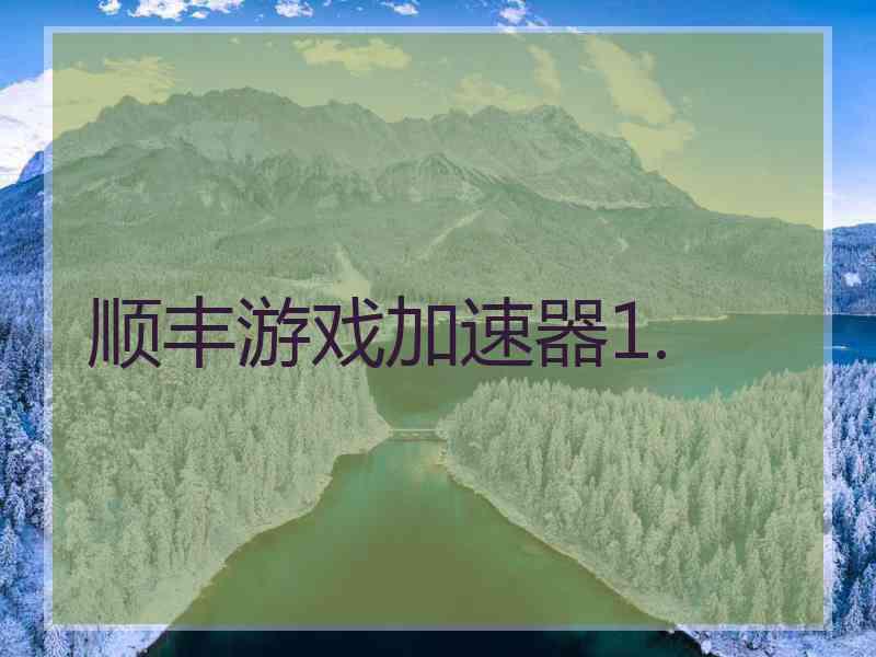 顺丰游戏加速器1.