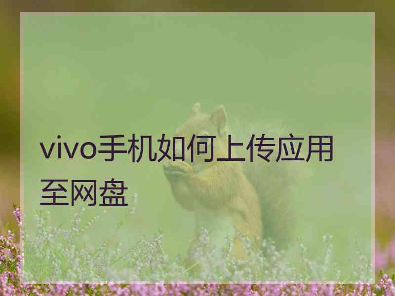 vivo手机如何上传应用至网盘