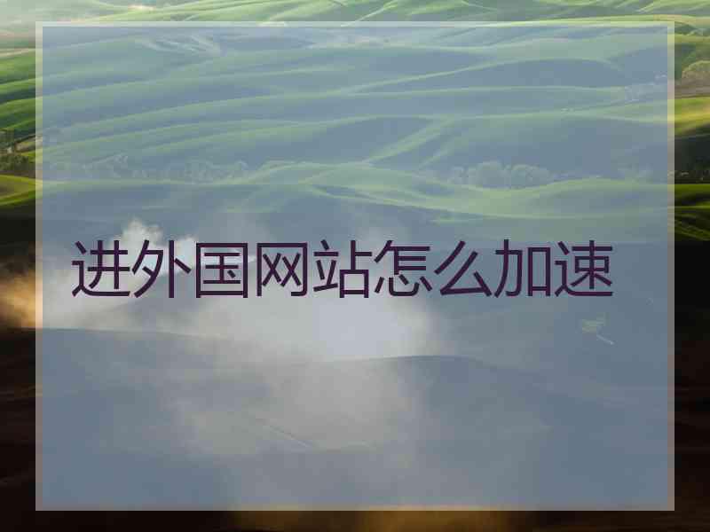进外国网站怎么加速